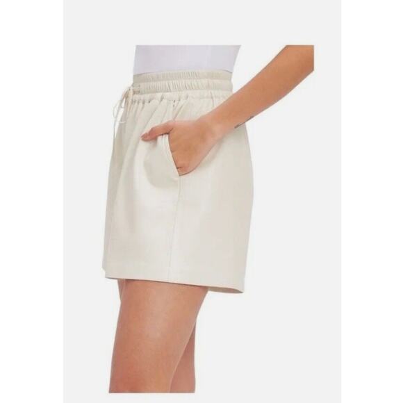 EUC Good American Better Than Leather Drawstring shorts sz: M - Picture 6 of 16